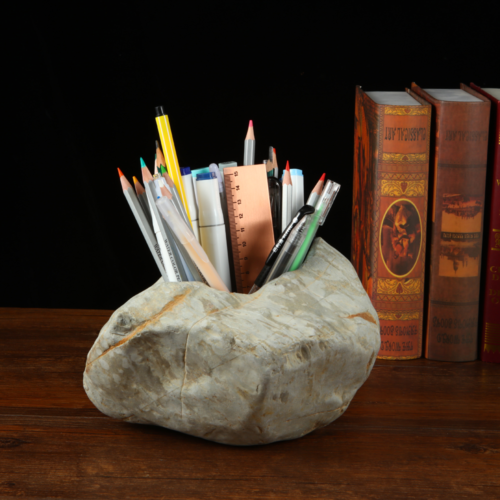 Natural Stone Drilling Office Storage Pen Holder