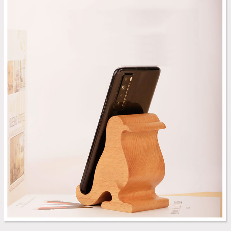 Abstract Wooden Bird Desktop Phone Holder Ipad Stand