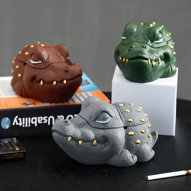 Amazing Crocodile Ashtray With Eyes Closed