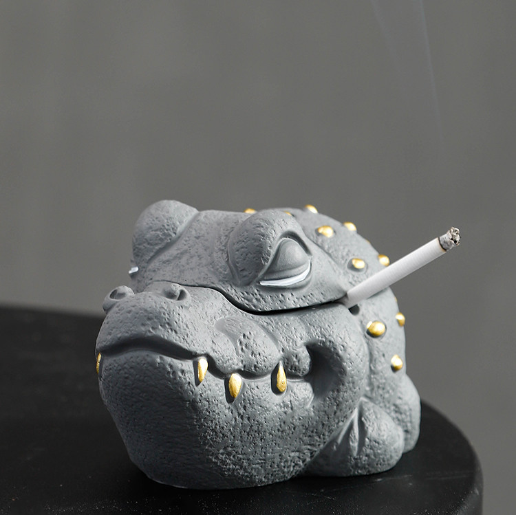 Amazing Crocodile Ashtray With Eyes Closed