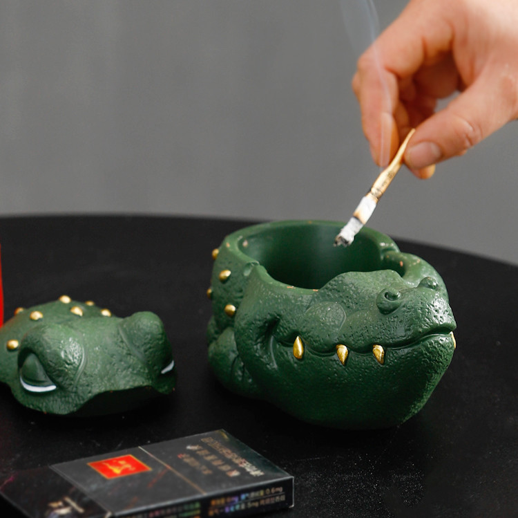 Amazing Crocodile Ashtray With Eyes Closed