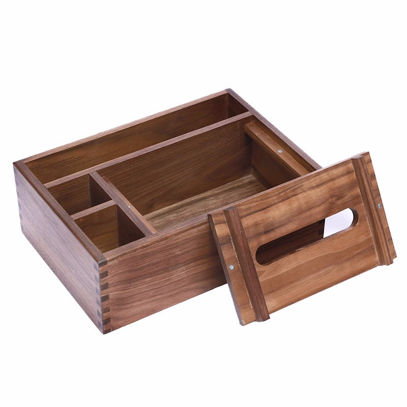 Black Walnut Tissue Box,Desktop Organizer,Storage Box