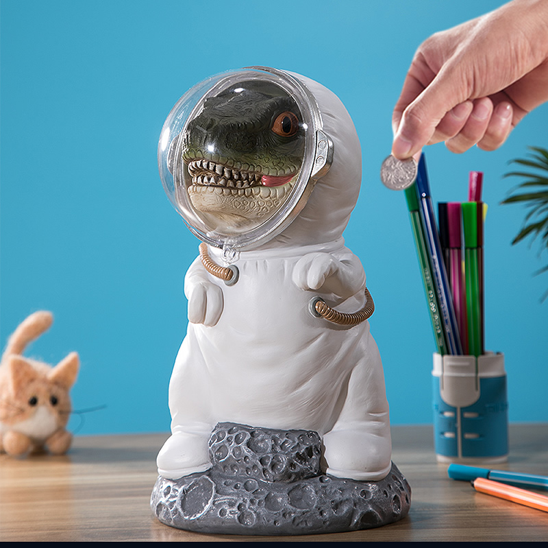 Creative Space Dinosaur Piggy Bank Desktop Decoration