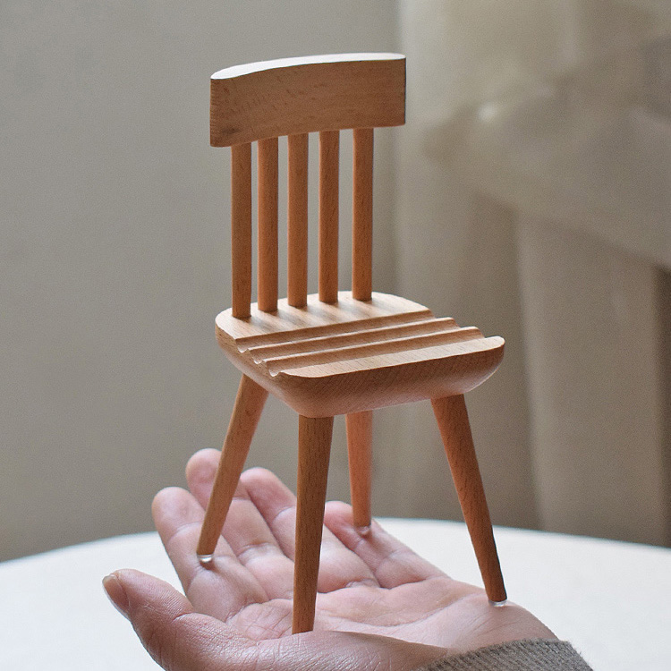 Creative Wooden Chair Mobile Phone Holder&ipad Stand