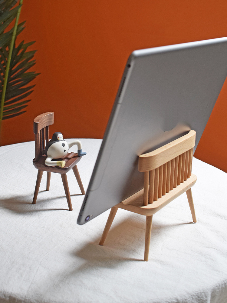 Creative Wooden Chair Mobile Phone Holder&ipad Stand