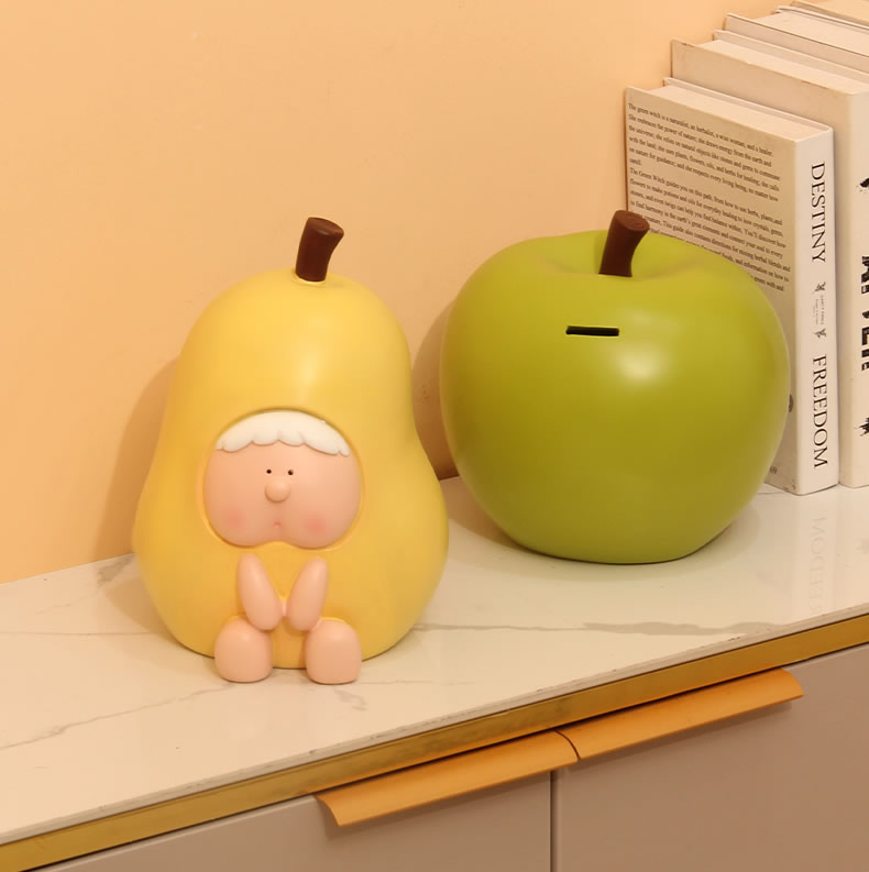 Cute Apple And Pear Decorative Piggy Bank