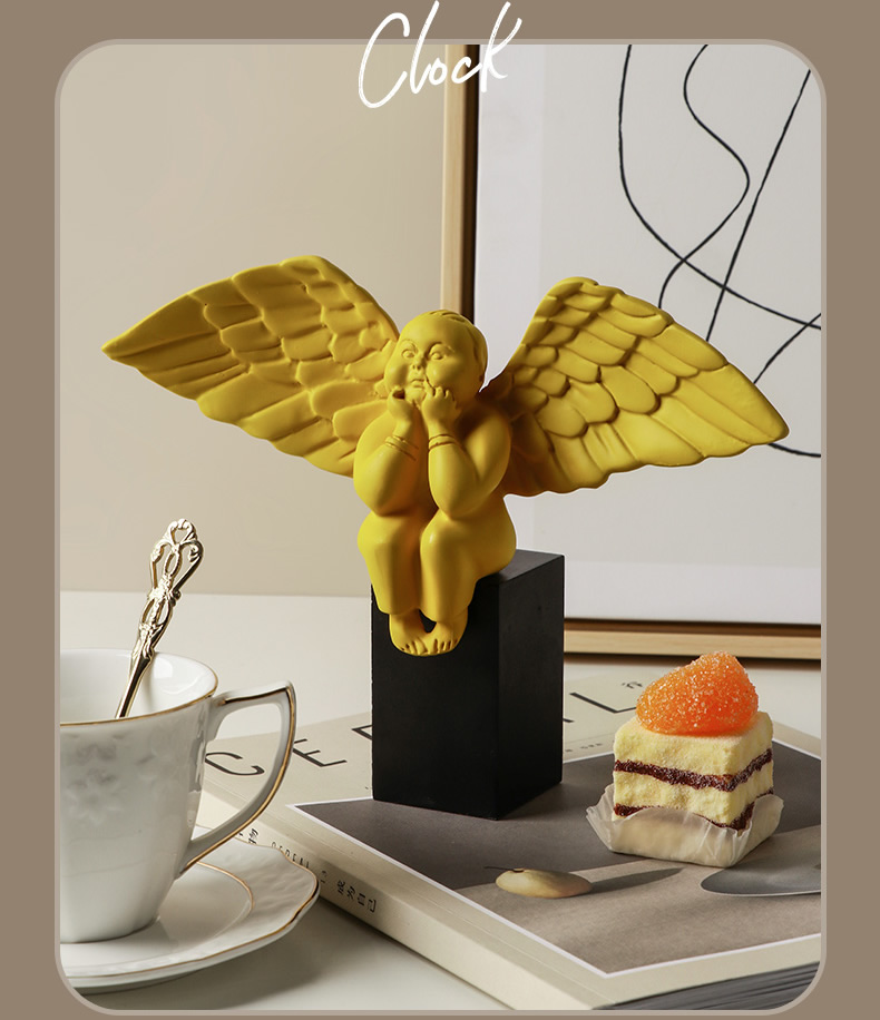 Cute Thinking Little Angel Resin Sculpture Decoration