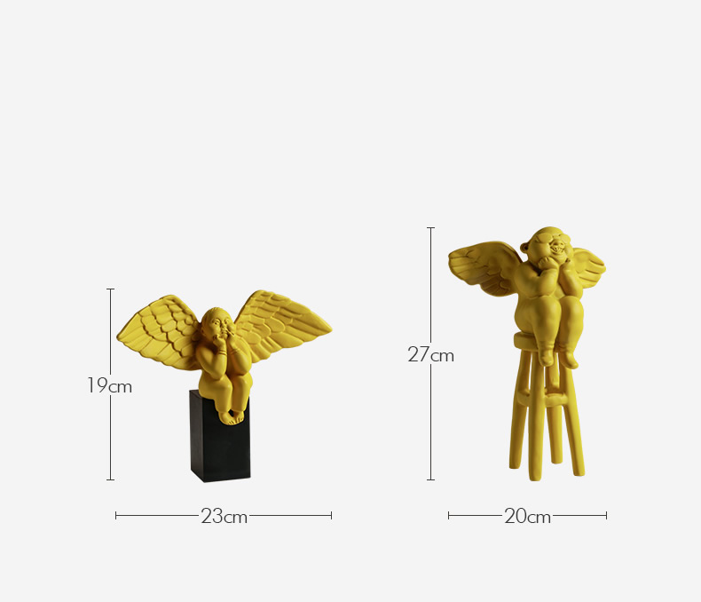 Cute Thinking Little Angel Resin Sculpture Decoration