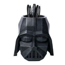 Abstract Geometric Black Mask Man Pen Holder