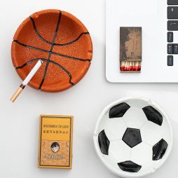 Creative Sports Basketball Football Round Ashtray