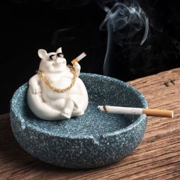 Fun Regal Pig Round Ashtray