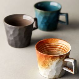 Retro Handmade Geometric Irregular Ceramic Coffee Cup