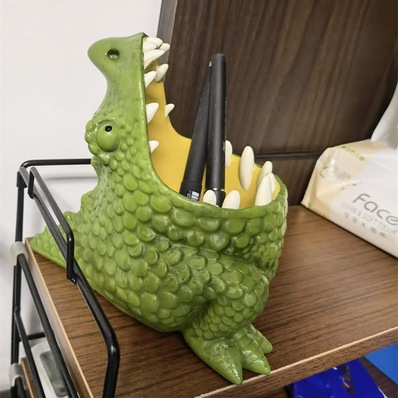 Dinosaur Desktop Organizer Pen Holder With A Big Mouth