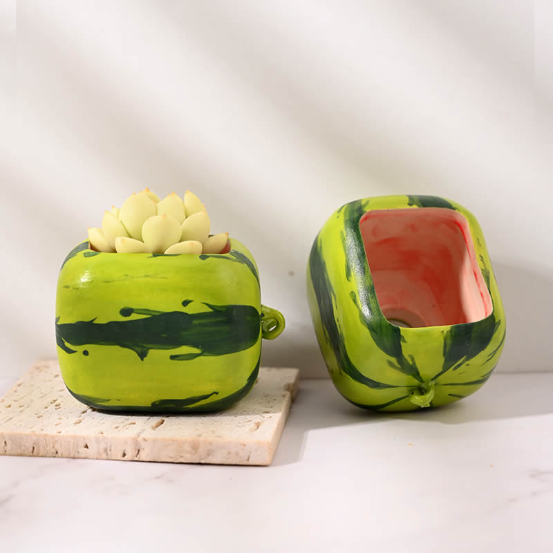 Green Watermelon Desktop Decoration Small Flower Pot