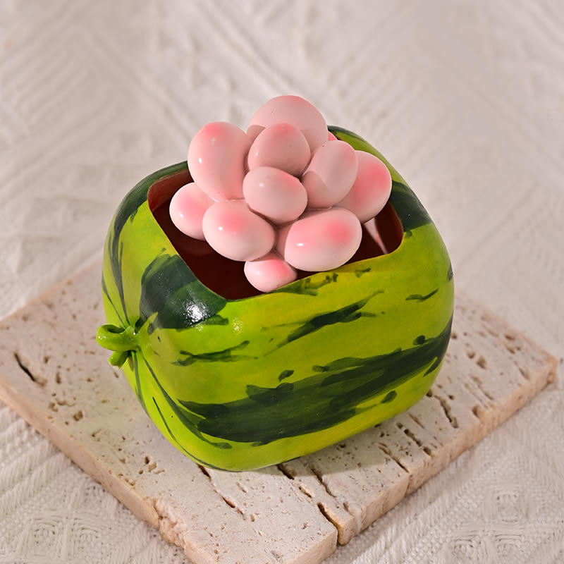 Green Watermelon Desktop Decoration Small Flower Pot