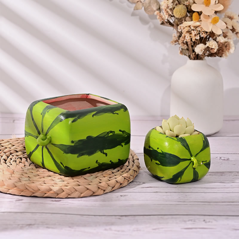 Green Watermelon Desktop Decoration Small Flower Pot