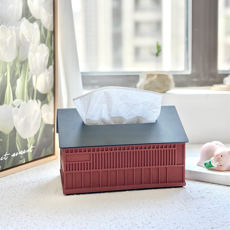 Industrial-Style-Concrete-House-Shaped-Facial-Tissue-Box