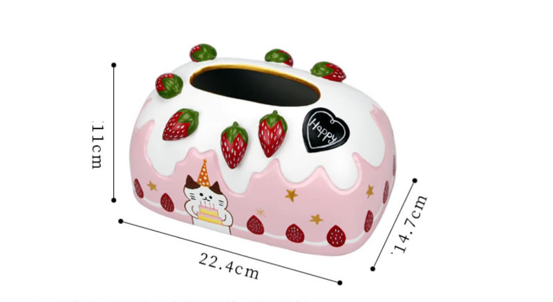 Strawberry-Themed Ceramic Tissue Box