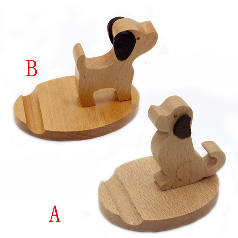 Wooden Cute Puppy Phone Holder