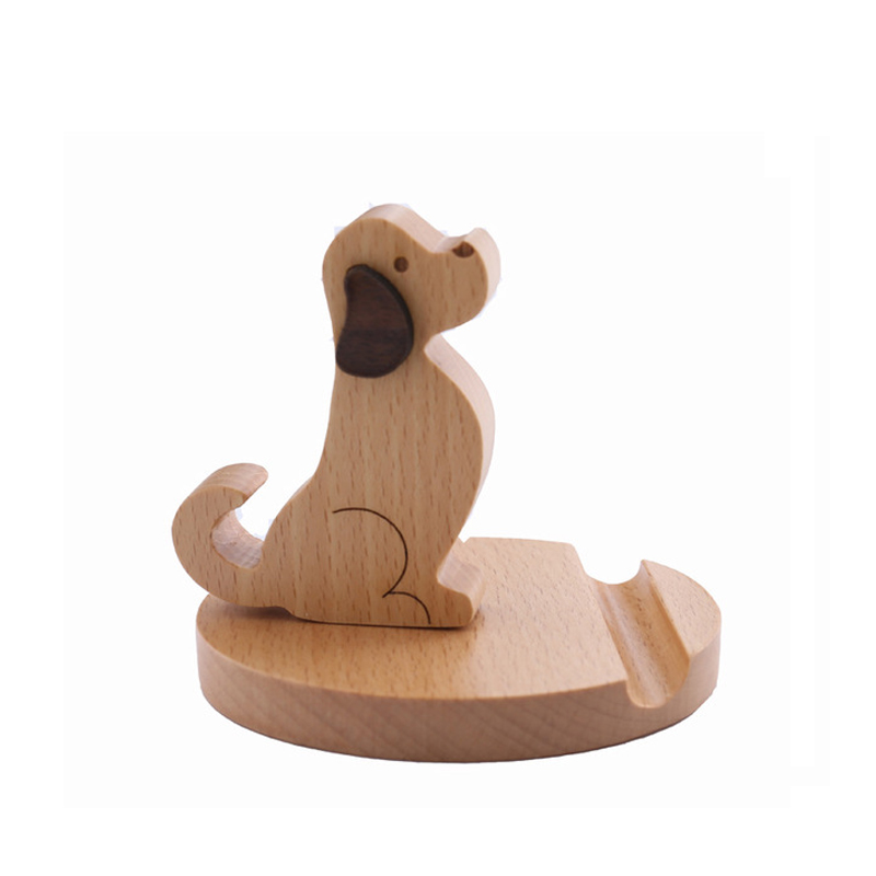 Wooden Cute Puppy Phone Holder