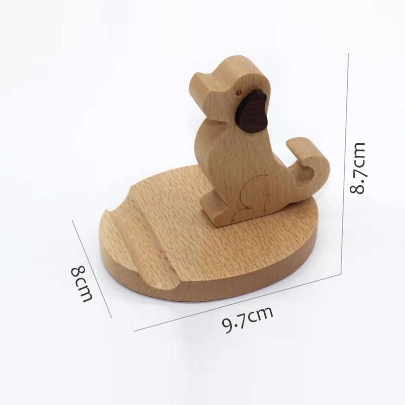 Wooden Cute Puppy Phone Holder