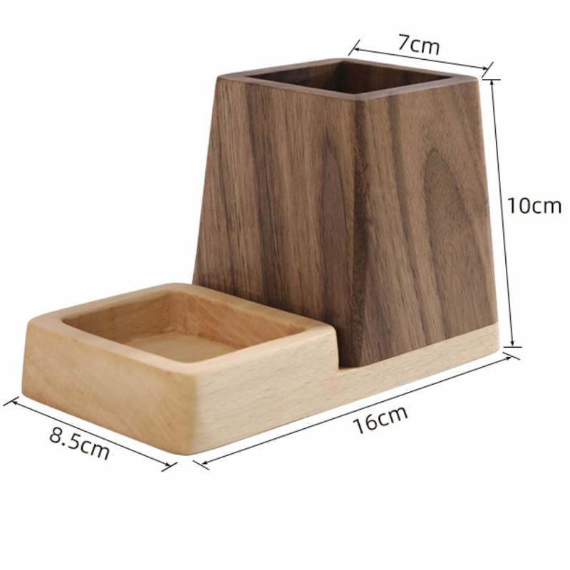 Wooden Pen Holder And Desk Organizer For Stationery Storage